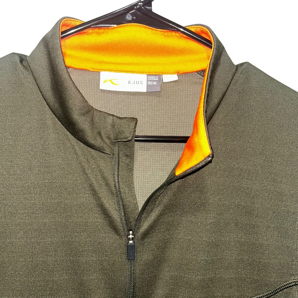 KJUS Westport Vest Men's 50/M Dark Olive Full Zip Stretch UPF 50 + Windproof - Picture 2 of 7